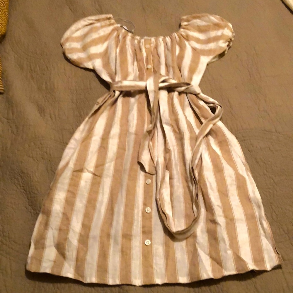💯% Off Shoulder Linen Dress